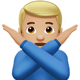 Man Gesturing No Emoji with Medium-Light Skin Tone, Apple style