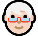 Older Person Emoji with Light Skin Tone, Microsoft style