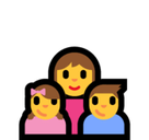 Family: Woman, Girl, Boy Emoji, Microsoft style