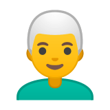 Man: White Hair Emoji, Google style