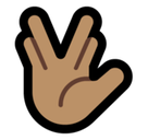 Vulcan Salute Emoji with Medium Skin Tone, Microsoft style
