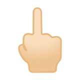 Middle Finger Emoji with Light Skin Tone, Google style