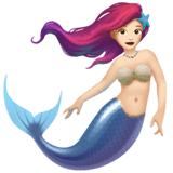 Mermaid Emoji with Light Skin Tone, Apple style