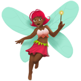 Woman Fairy Emoji with Medium-Dark Skin Tone, Apple style