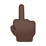 Middle Finger Emoji with Dark Skin Tone, Google style