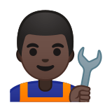Man Mechanic Emoji with Dark Skin Tone, Google style