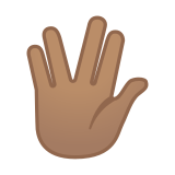 Vulcan Salute Emoji with Medium Skin Tone, Google style