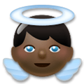 Baby Angel Emoji with Dark Skin Tone, LG style