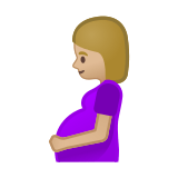 Pregnant Woman Emoji with Medium-Light Skin Tone, Google style