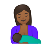Breast-Feeding Emoji with Medium-Dark Skin Tone, Google style