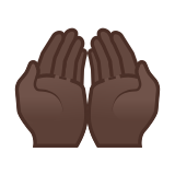 Palms Up Together Emoji with Dark Skin Tone, Google style