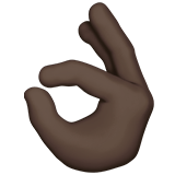 Ok Hand Emoji with Dark Skin Tone, Apple style