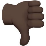 Thumbs Down Emoji with Dark Skin Tone, Apple style