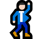 Man Dancing Emoji with Light Skin Tone, Microsoft style