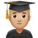 Man Student Emoji with Medium-Light Skin Tone, Apple style