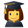 Woman Student Emoji, Samsung style