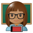 Woman Teacher Emoji with Medium Skin Tone, Samsung style