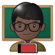 Man Teacher Emoji with Dark Skin Tone, Samsung style