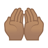 Palms Up Together Emoji with Medium Skin Tone, Google style
