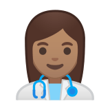 Woman Health Worker Emoji with Medium Skin Tone, Google style