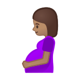 Pregnant Woman Emoji with Medium Skin Tone, Google style
