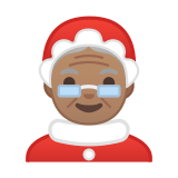 Mrs. Claus Emoji with Medium Skin Tone, Google style