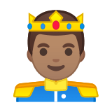 Prince Emoji with Medium Skin Tone, Google style