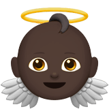 Baby Angel Emoji with Dark Skin Tone, Apple style
