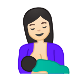 Breast-Feeding Emoji with Light Skin Tone, Google style