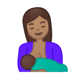 Breast-Feeding Emoji with Medium Skin Tone, Google style