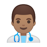 Man Health Worker Emoji with Medium Skin Tone, Google style