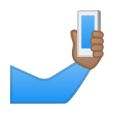 Selfie Emoji with Medium Skin Tone, Google style