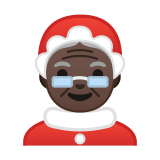 Mrs. Claus Emoji with Dark Skin Tone, Google style