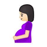Pregnant Woman Emoji with Light Skin Tone, Google style