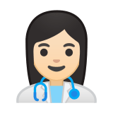 Woman Health Worker Emoji with Light Skin Tone, Google style