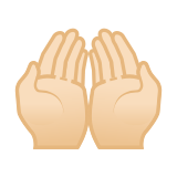 Palms Up Together Emoji with Light Skin Tone, Google style