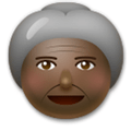 Old Woman Emoji with Dark Skin Tone, LG style