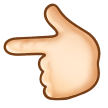 Backhand Index Pointing Left Emoji with Light Skin Tone, Samsung style