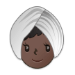 Woman Wearing Turban Emoji with Dark Skin Tone, Samsung style