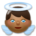 Baby Angel Emoji with Medium-Dark Skin Tone, LG style