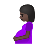 Pregnant Woman Emoji with Dark Skin Tone, Google style