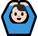 Man Gesturing Ok Emoji with Light Skin Tone, Microsoft style