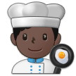 Man Cook Emoji with Dark Skin Tone, Samsung style