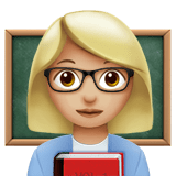 Woman Teacher Emoji with Medium-Light Skin Tone, Apple style
