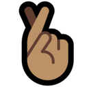 Crossed Fingers Emoji with Medium Skin Tone, Microsoft style