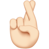 Crossed Fingers Emoji with Light Skin Tone, Apple style