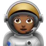 Woman Astronaut Emoji with Medium-Dark Skin Tone, Apple style