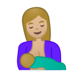Breast-Feeding Emoji with Medium-Light Skin Tone, Google style
