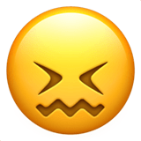 Confounded Face Emoji, Apple style