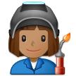 Woman Factory Worker Emoji with Medium Skin Tone, Samsung style